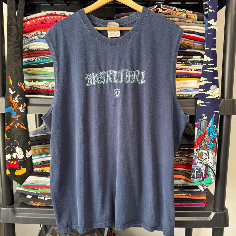Vintage Navy Blue Nike Basketball Sleeveless T Shirt XL